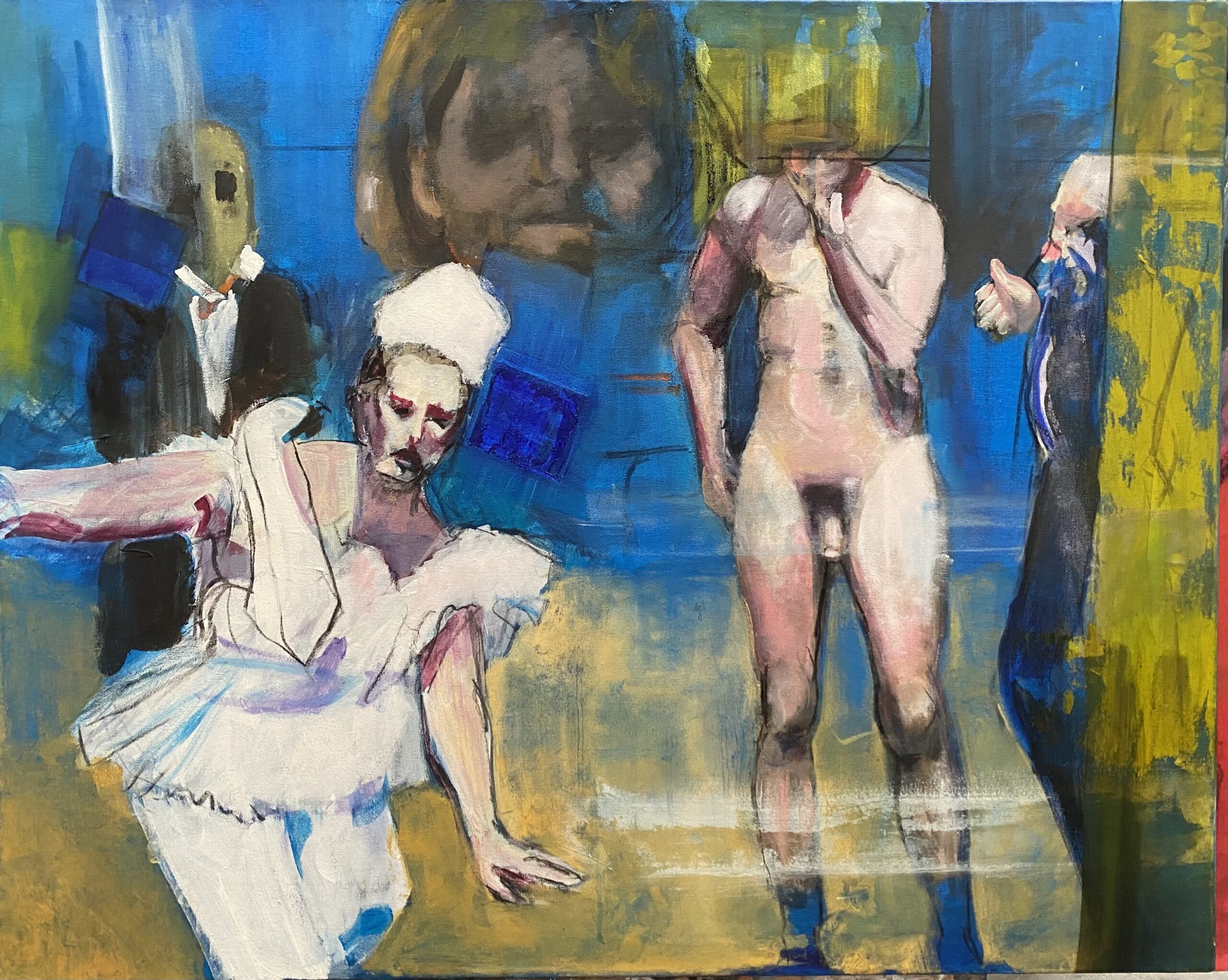 watching my favourite films 4 (Jubilee) 80cms x 100cms acrylic and oil on canvas
