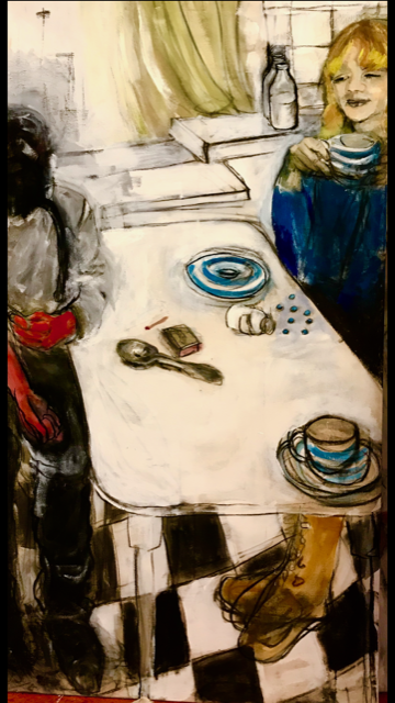 teatime drugs 92cms x 160cms acrylic on canvas